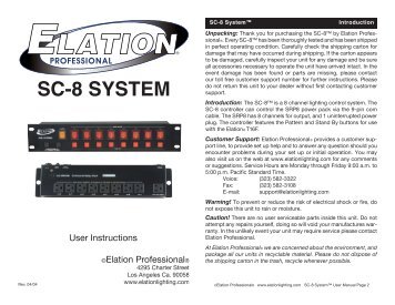 SC-8 System User Manual (pdf) - Elation Professional