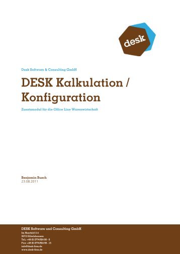 DESK Kalkulation / Konfiguration - DESK Software & Consulting ...