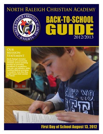 Back to School Guide - North Raleigh Christian Academy