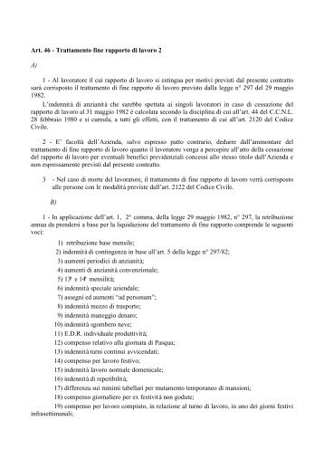 Art. 46 - Trattamento fine rapporto di lavoro 2 A) 1 ... - Federambiente