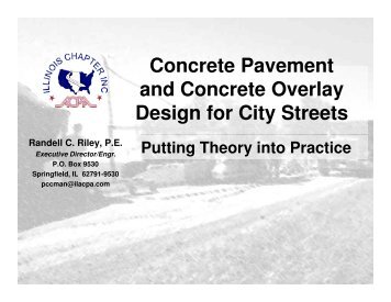 Concrete Pavement and Concrete Overlay Design for City Streets