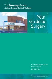 Guide to Surgery at Health & Wellness - Akron General Medical Center