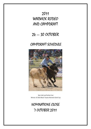 2011 WARWICK RODEO AND CAMPDRAFT 24 â 30 OCTOBER