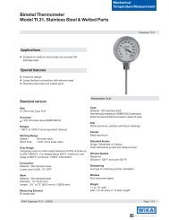 Wika Type TI.31 Mechanical Temperature Gauge Data Sheet - Forberg