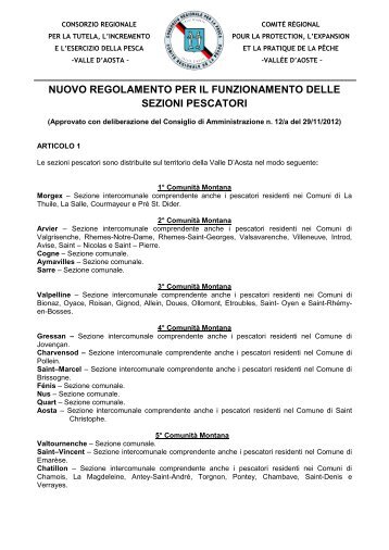 nuovo regolamento sezioni.pdf - Consorzio Pesca Valle D'Aosta