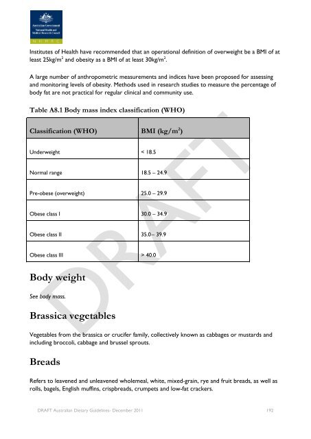 Draft Australian Dietary Guidelines (PDF, 3MB) - Eat For Health