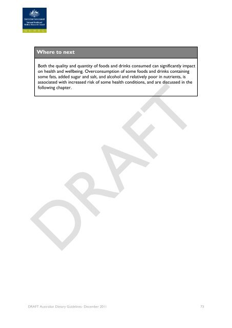 Draft Australian Dietary Guidelines (PDF, 3MB) - Eat For Health