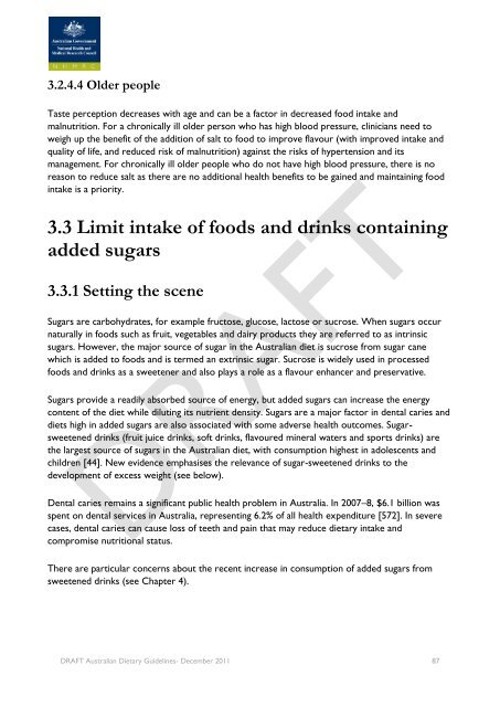 Draft Australian Dietary Guidelines (PDF, 3MB) - Eat For Health