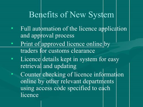 Update On Electronic Licensing System For The Import