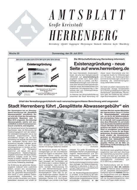 Gesplittete Abwassergebühr - Herrenberg