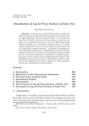 Classification of Log del Pezzo Surfaces of Index Two - Journal of ...