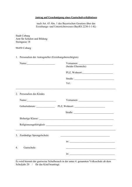 Download Gastschulantrag