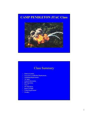 fac/jtac class handout - Marine Corps Base Camp Pendleton