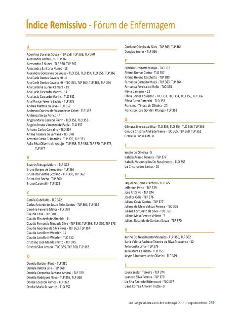 Ãndice Remissivo - 66 Congresso Brasileiro de Cardiologia