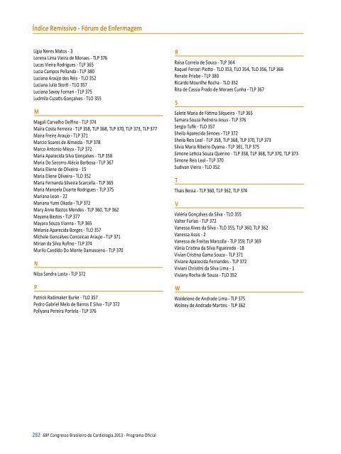 Ãndice Remissivo - 66 Congresso Brasileiro de Cardiologia