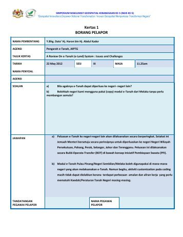 Kertas 1 BORANG PELAPOR - Ngis 6 2014