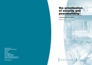 The privatization of security and peacebuilding: a framework for action