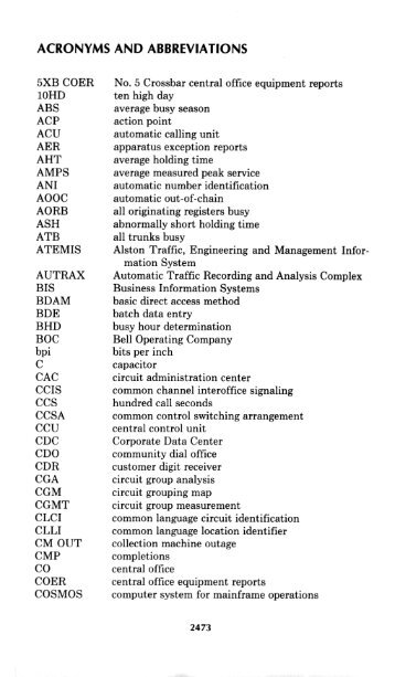 ACRONYMS AND ABBREVIATIONS - Alcatel-Lucent