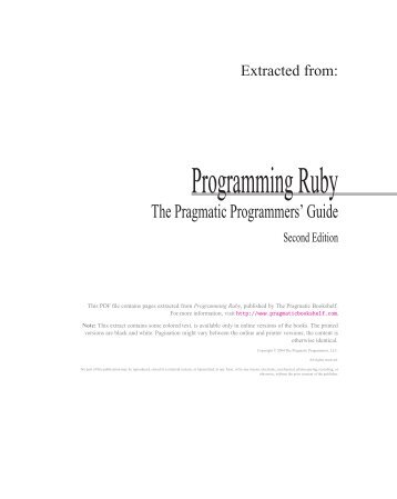 Programming Ruby - The Pragmatic Bookshelf