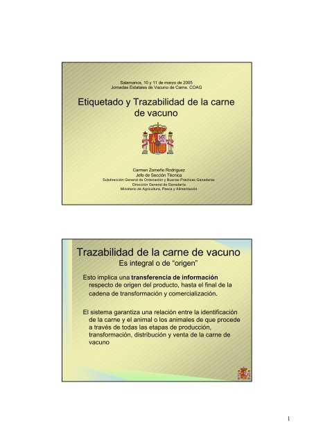 Etiquetado y trazabilidad de la carne de vacuno - Coag