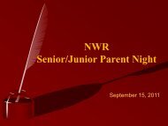 Senior Parent Night: - North Warren Regional School District