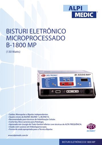 Bisturi ElEtrÃ´nico MicroProcEssADo B-1800 MP - ALPI MEDIC