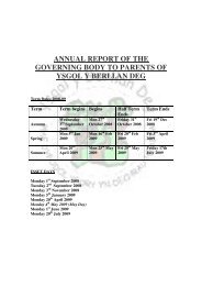 annual report of the governing body to parents of ysgol y berllan deg