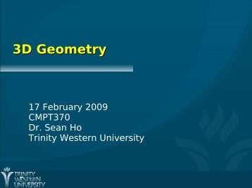 3D Geometry