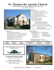 St. Thomas Bulletin 10-09-11 - St. Thomas the Apostle Church