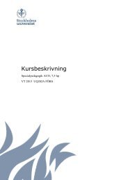 Kursbeskrivning - Stockholms universitet