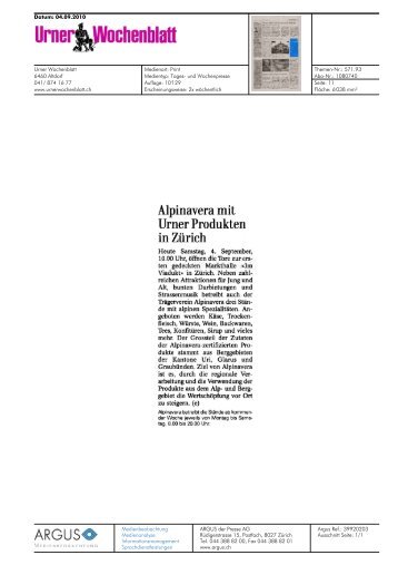 Medienspiegel - Alpinavera