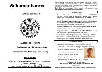 Schamanismus - Ausbildungsinstitute.de