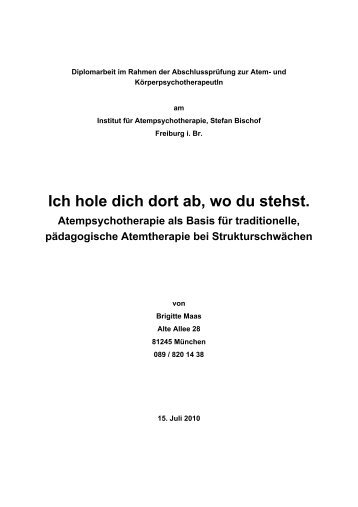 Ich hole dich dort ab, wo du stehst. - Institut für Atem ...