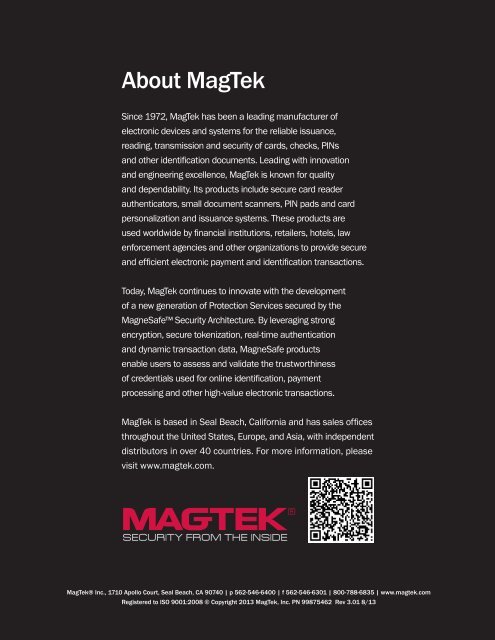 PIN Entry & Management - MagTek