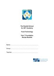 Yr7 Recipe Book 2012.pdf - The Rawlett School