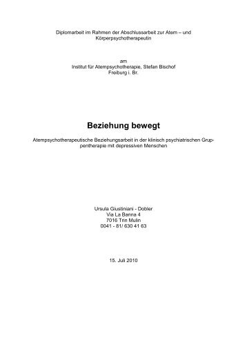 Beziehung bewegt - Institut für Atem- & Körperpsychotherapie