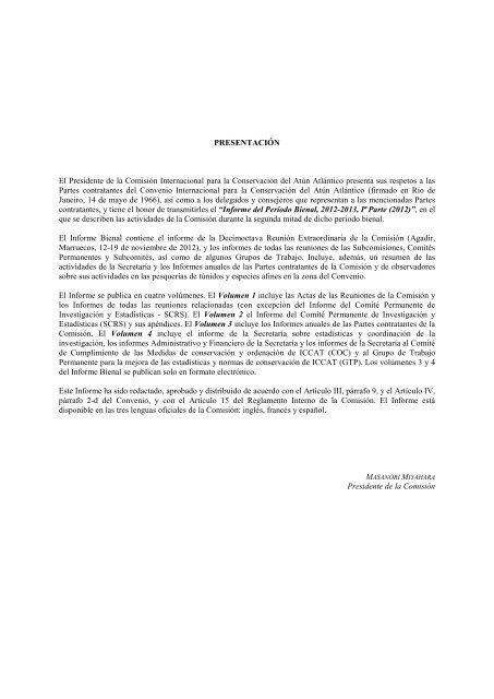 INFORME del perÃ­odo bienal, 2012-13 IÂª PARTE (2012) - Vol ... - Iccat