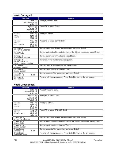 VeriFone VX 520 Terminal Merchant Manual - Chase Paymentech