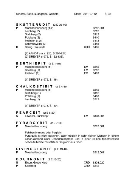 MINERALIEN des SAARLANDES und ANGRENZENDERGEBIETE