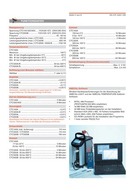 Baureihe CTC Compact Temperature Calibrator - PK elektronik ...