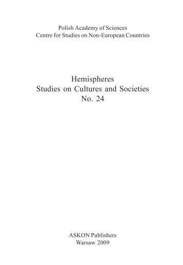 Hemispheres Studies on Cultures and Societies No. 24