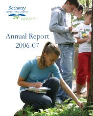 Annual Report 2006-07 - Bethany Christian Schools