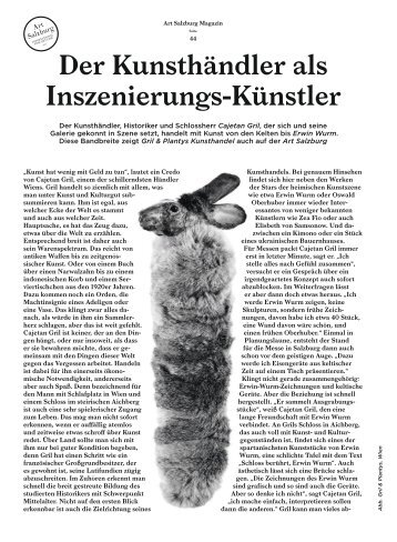 Der Kunsthändler als Inszenierungs-Künstler - Art Salzburg