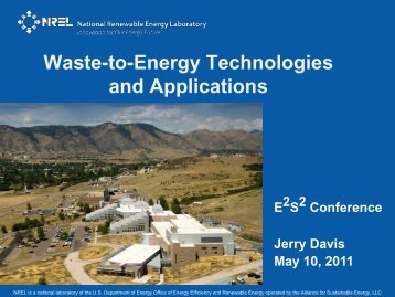 Waste-to-Energy Technologies and Applications - E2S2