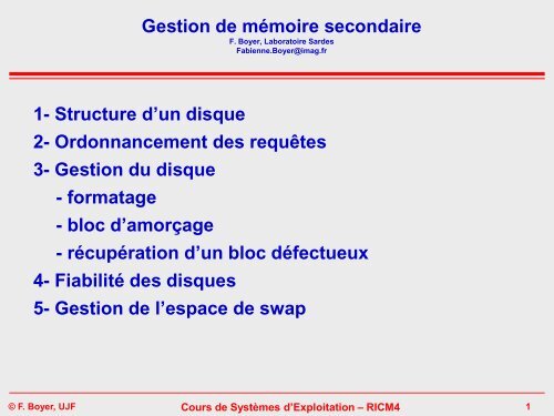 Gestion de mÃ©moire secondaire - Sardes