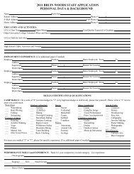 2011 bruin woods staff application personal data & background