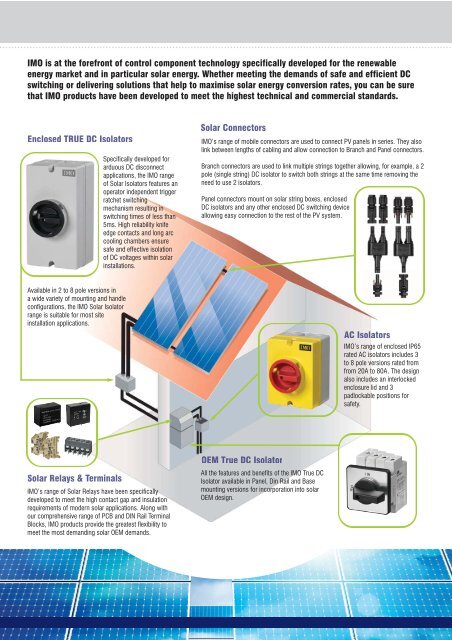 IMO Solar Isolator Range Brochure