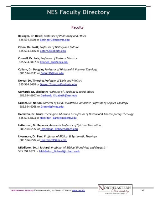 Student Orientation Guide - Northeastern Seminary