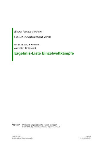 Ergebnis-Liste EinzelwettkÃ¤mpfe - Elsenz-Turngau