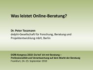 Was leistet Online-Beratung? - Deutsche Gesellschaft fÃ¼r Beratung